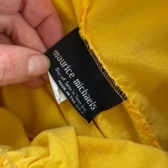 Vintage 80s Maurice Michaels Yellow Romper Ruffle M L - Picture 8 of 9